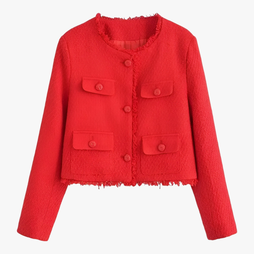 WW | Kurze Tweedjacke Stilvolle Textur Für Den Herbst