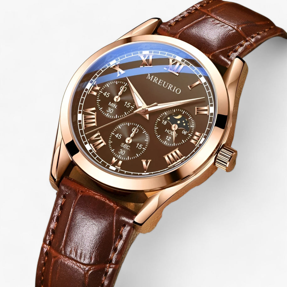 WW | Herren Uhr Mit Luxuriösem Lederarmband