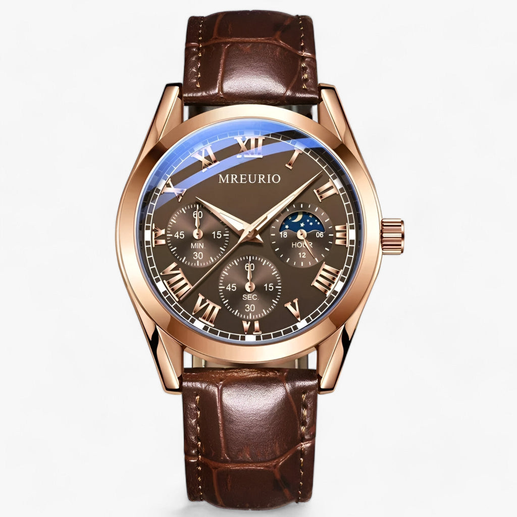 WW | Herren Uhr Mit Luxuriösem Lederarmband