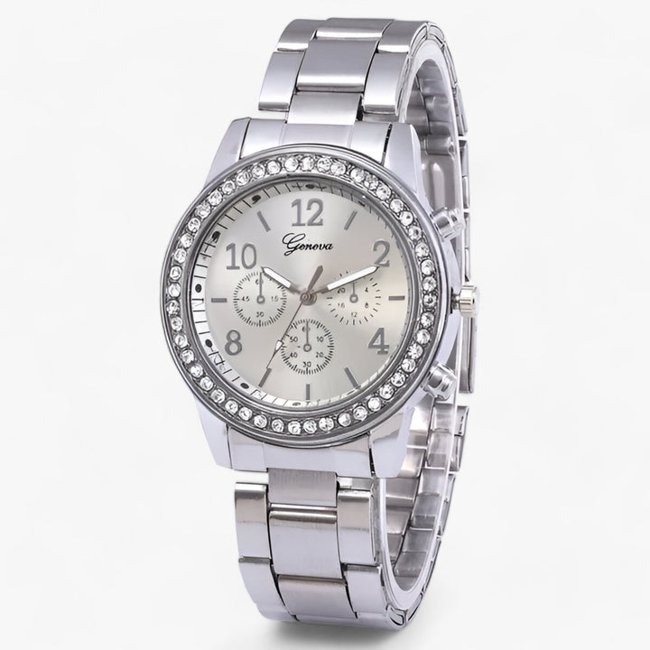 W&W Mode | Rundes Uhr Mit Strasssteinen Für Damen