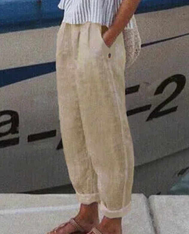 WW | Damen Leinenhose Klasse Beige