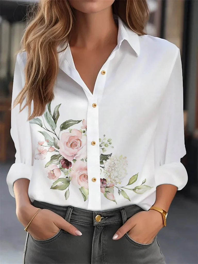 WW | Damenbluse mit Eleganten Blumen