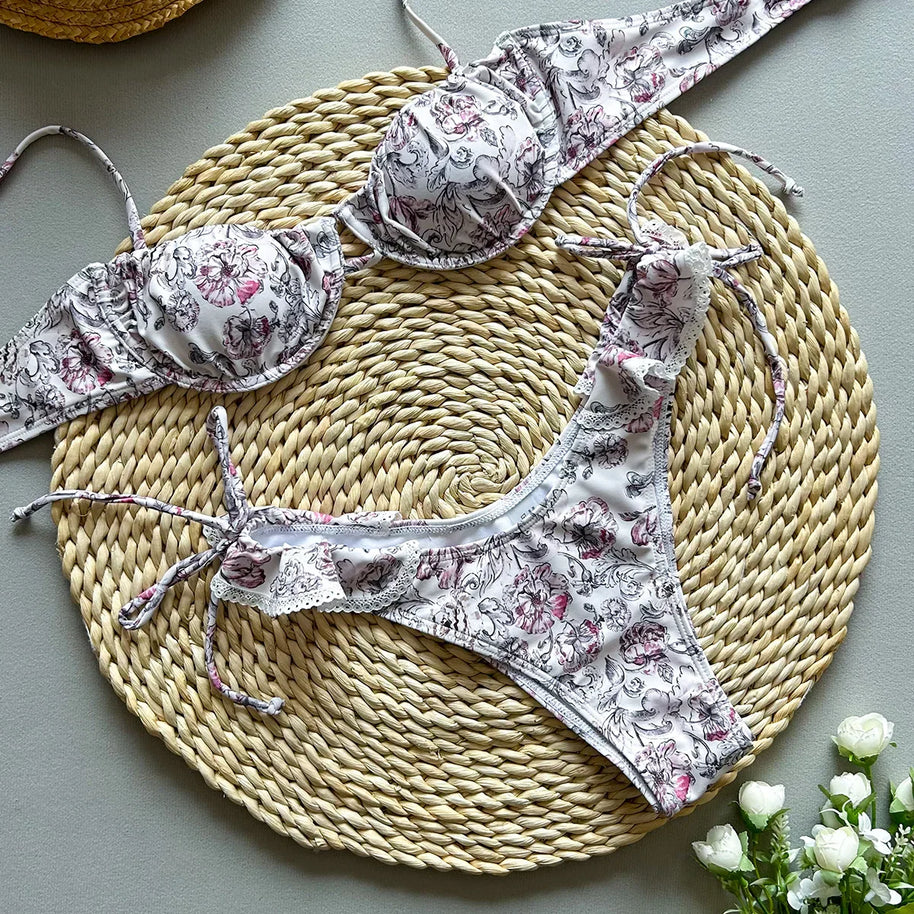 WW | Bikini Blumenmuster Push Up
