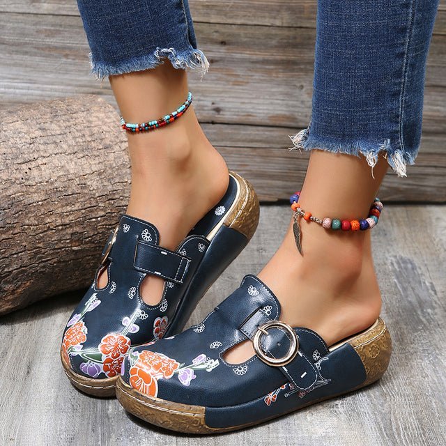 W&W Mode | Blumen Slipper Mit Schnalle