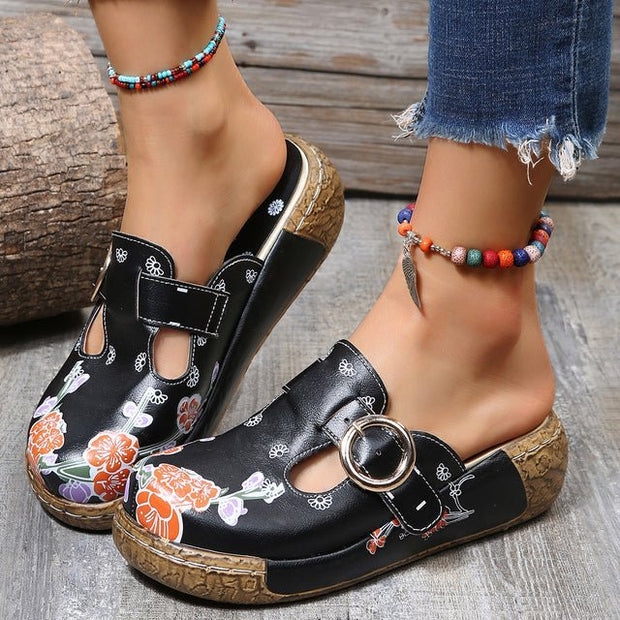 WW | Blumen Slipper Mit Schnalle