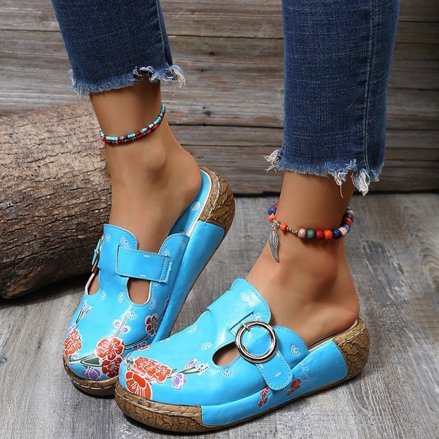 W&W Mode | Blumen Slipper Mit Schnalle