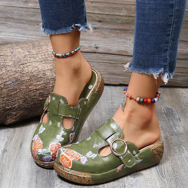 W&W Mode | Blumen Slipper Mit Schnalle