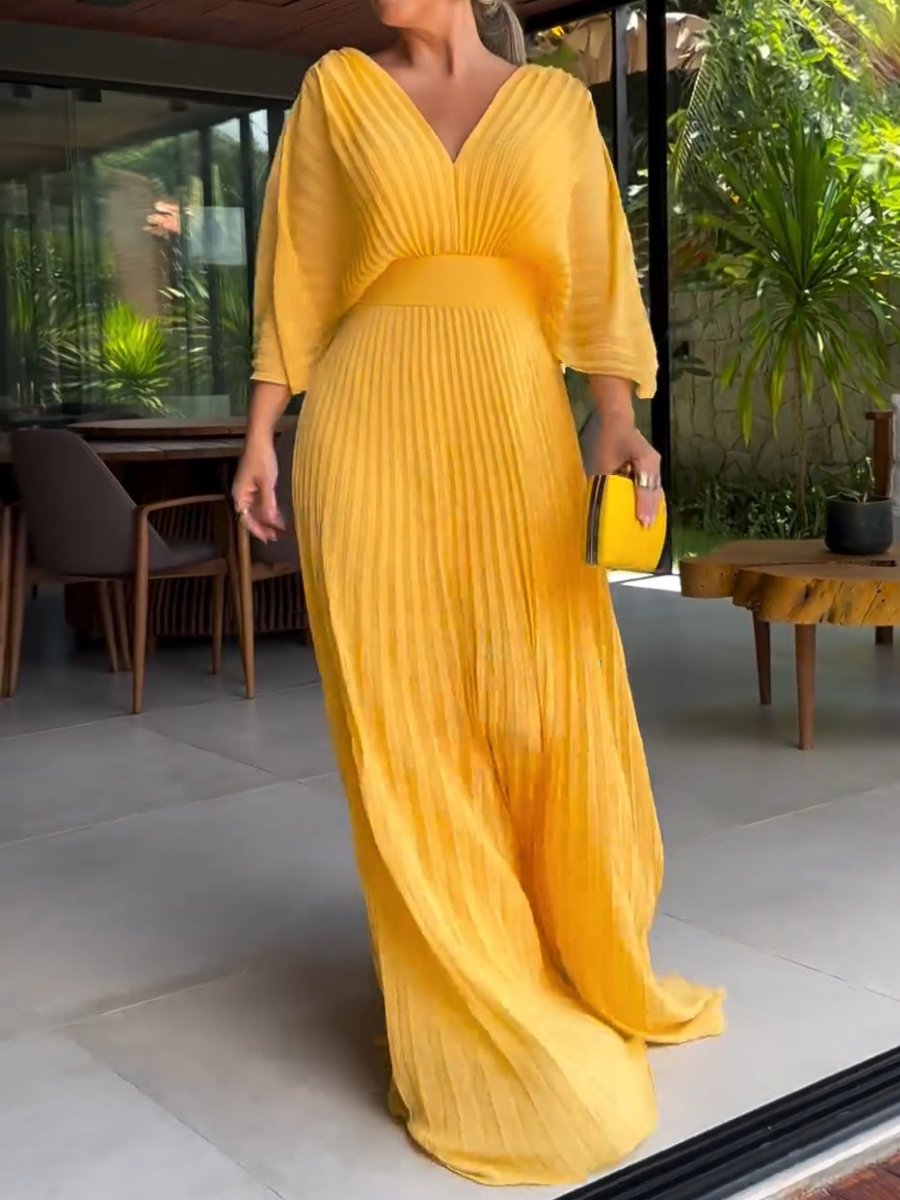 WW | Vibrantes Falten-Maxikleid