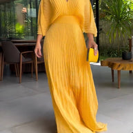 WW | Vibrantes Falten-Maxikleid