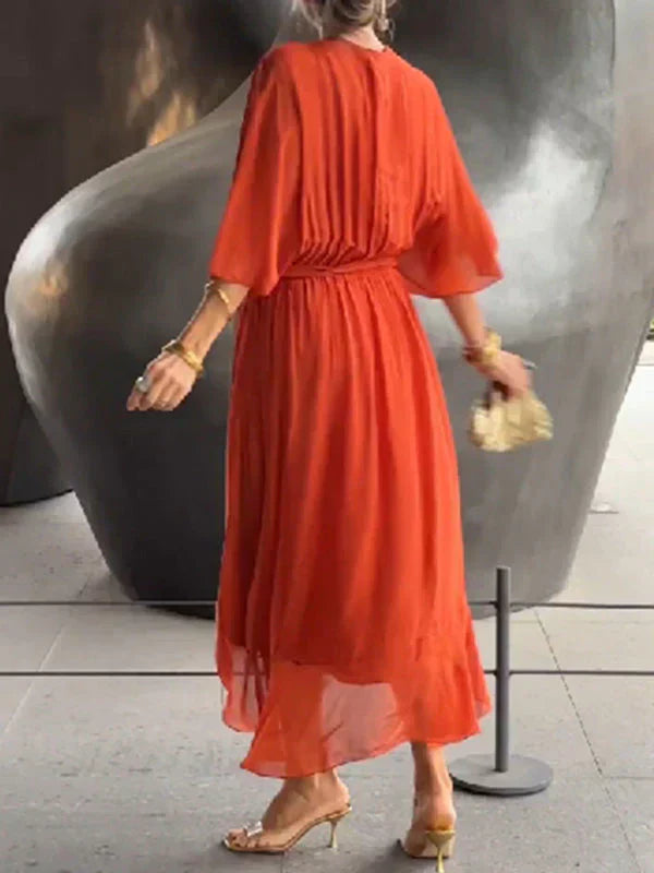 WW | Zartes Kleid Aus Chiffon Mit V-ausschnitt