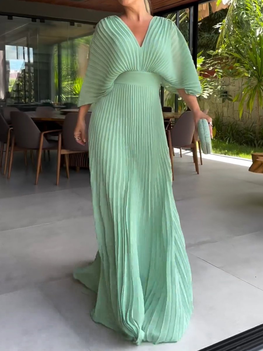 WW | Vibrantes Falten-Maxikleid