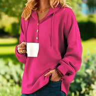 WW | Stylischer Luftiger Damen Kapuzenpullover in Übergröße