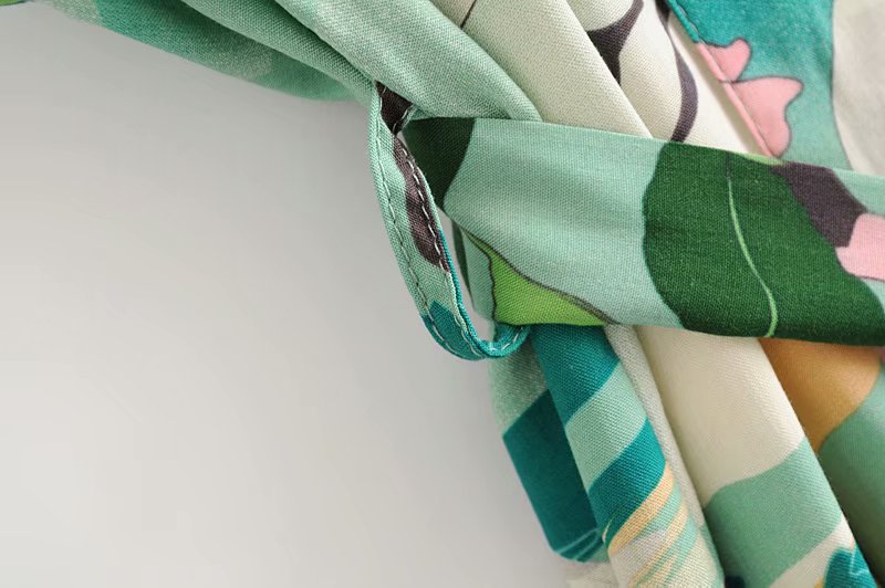 WW | Grüner Blumenprint Kimono Strickjacke