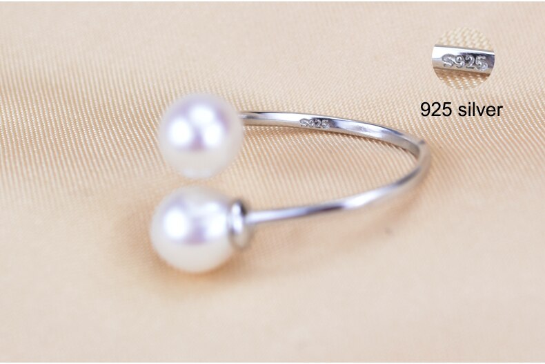 WW | Natürliche doppelseitige 925 Sterling Süßwasserperlenringe