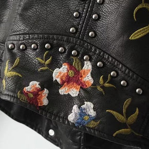 Flor™ - Geblümte Lederjacke [Letzter Tag Rabatt]