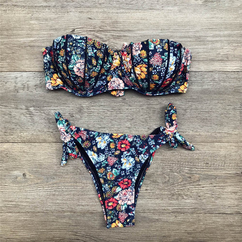 WW | Bandeau Blumenmuster Bikini