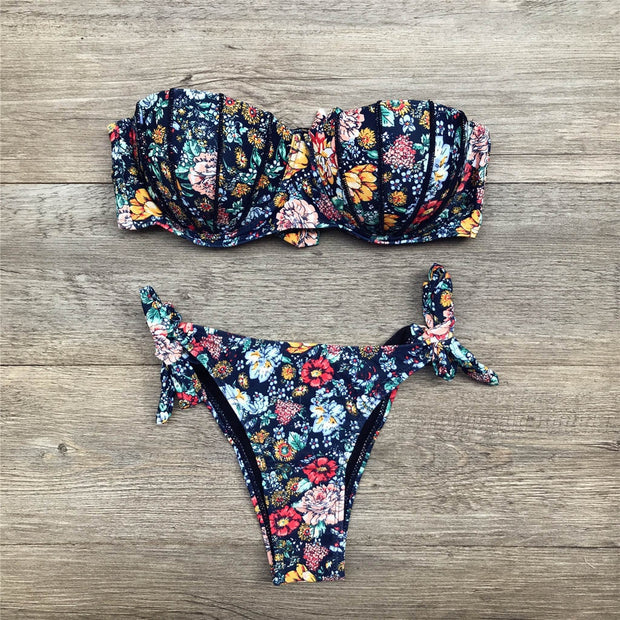 WW | Bandeau Blumenmuster Bikini