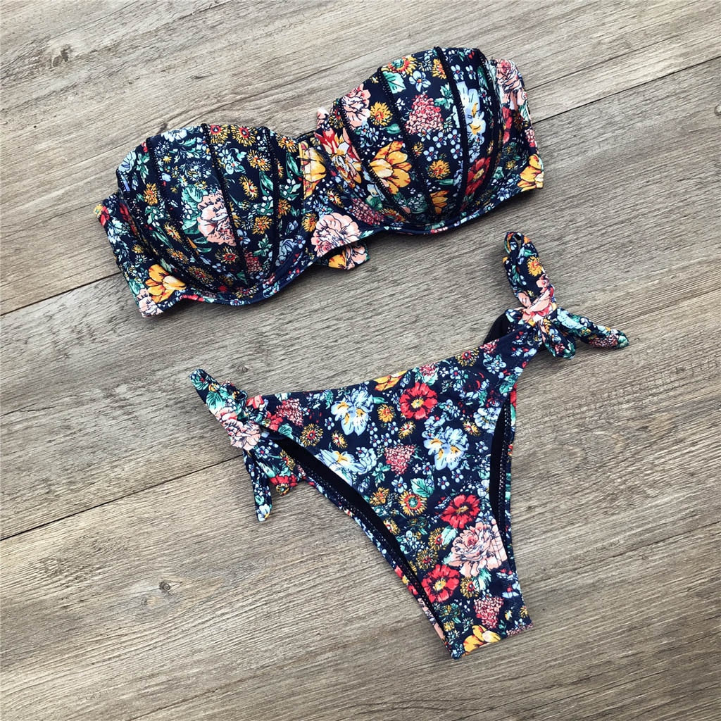 WW | Bandeau Blumenmuster Bikini