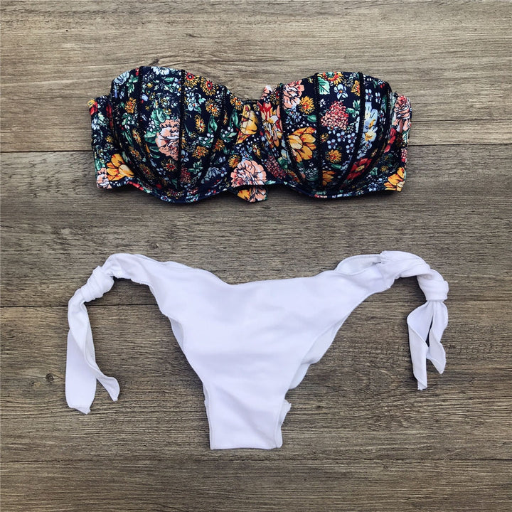 W&W Mode | Bandeau Blumenmuster Bikini