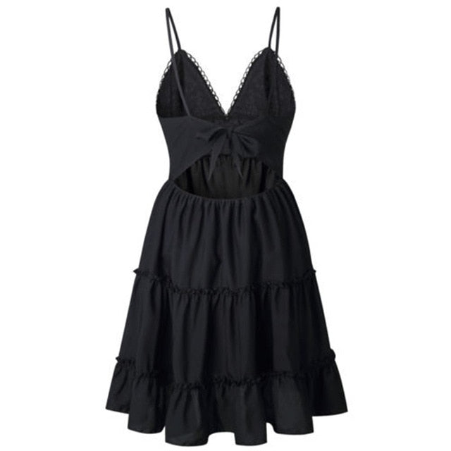 WW | Kurzes Strandkleid Weiß Spitze Boho Bohème Chic