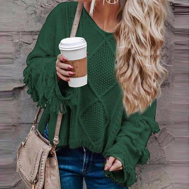 W&W Mode | Vintage Loose Fransenpullover