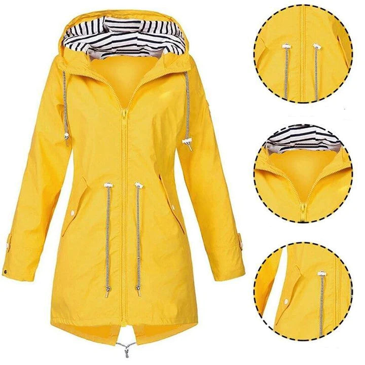 WW | Moderne lange Regenjacke für Damen