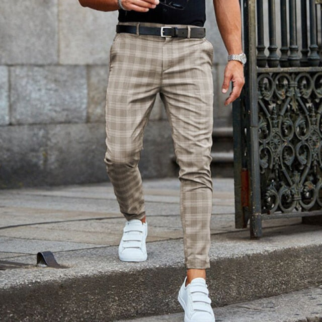 W&W Mode | Männer Karierte Slim Fit Hose
