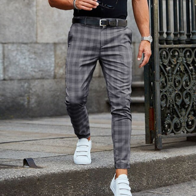 W&W Mode | Männer Karierte Slim Fit Hose