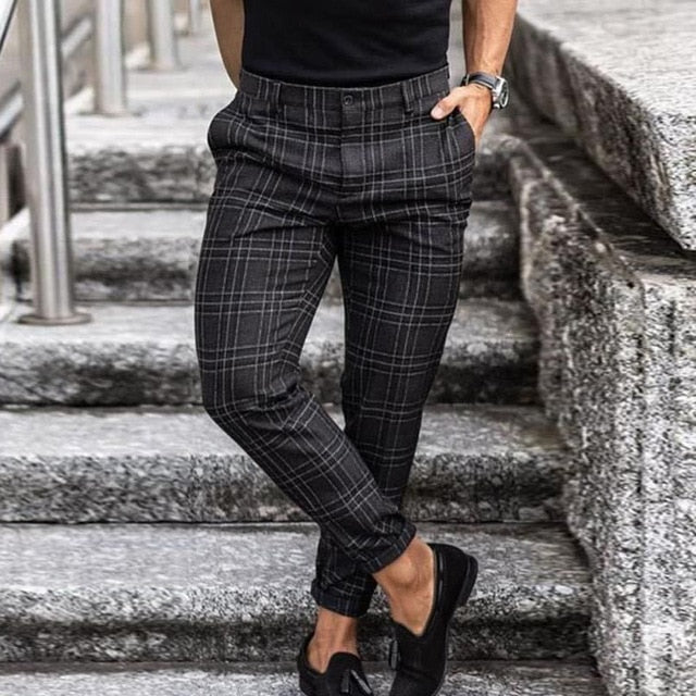W&W Mode | Männer Karierte Slim Fit Hose