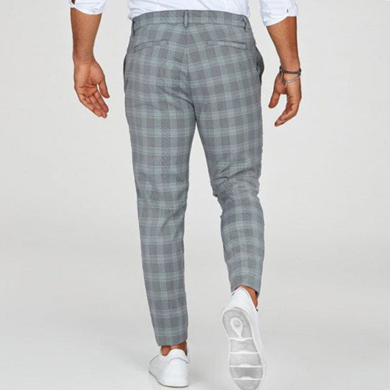 W&W Mode | Männer Karierte Slim Fit Hose