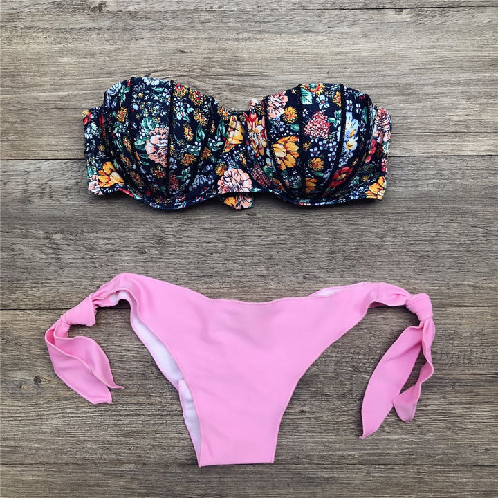 W&W Mode | Bandeau Blumenmuster Bikini