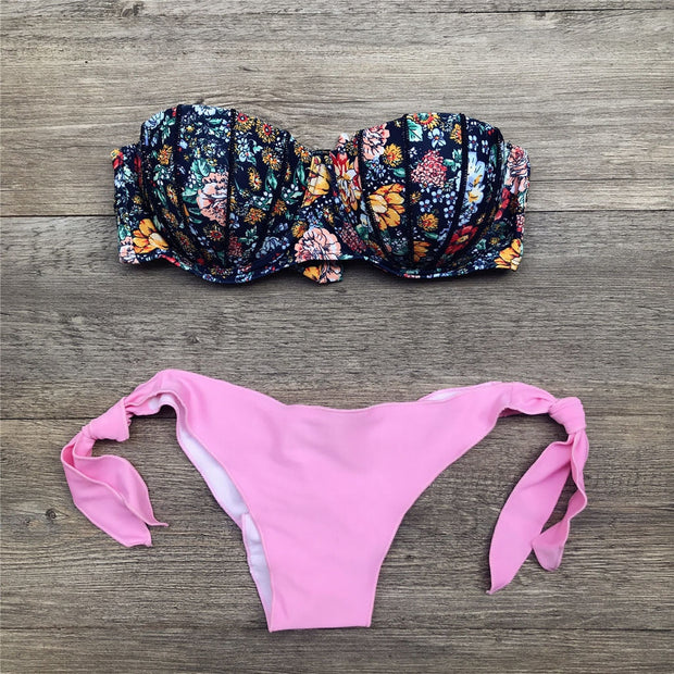 WW | Bandeau Blumenmuster Bikini