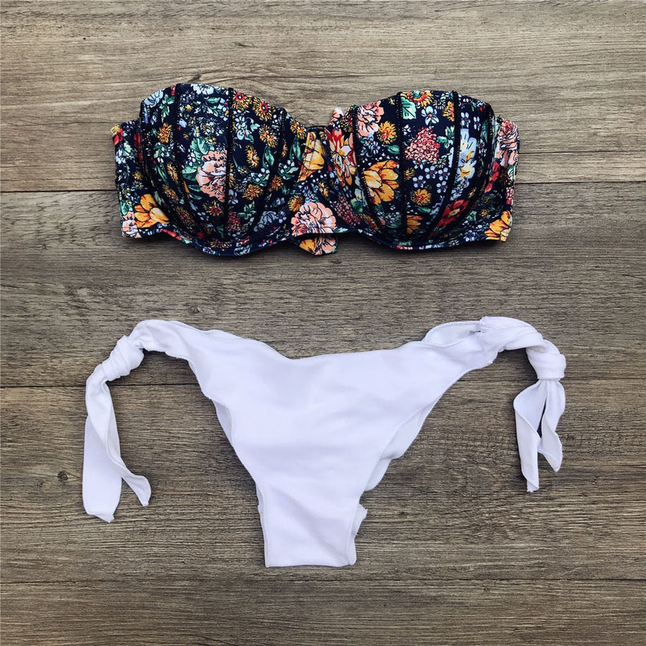 WW | Bandeau Blumenmuster Bikini