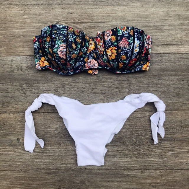 WW | Bandeau Blumenmuster Bikini