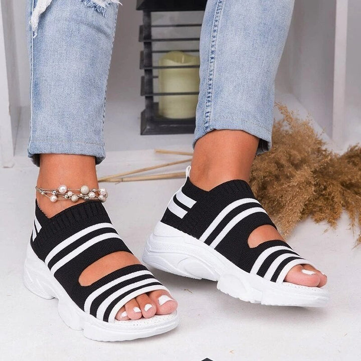 W&W Mode | Plateausandalen aus Canvas