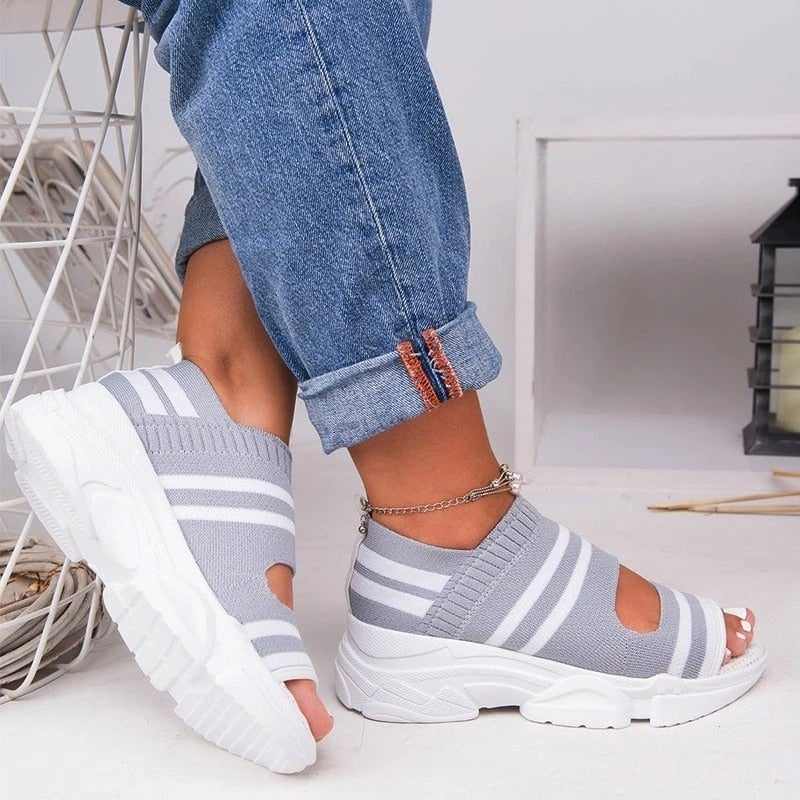 W&W Mode | Plateausandalen aus Canvas