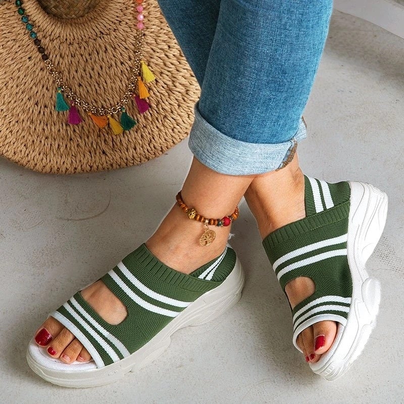 W&W Mode | Plateausandalen aus Canvas