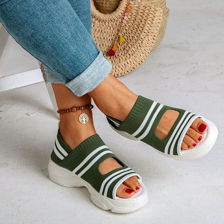 W&W Mode | Plateausandalen aus Canvas