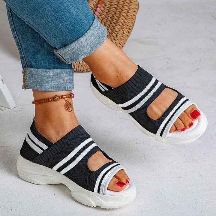 W&W Mode | Plateausandalen aus Canvas