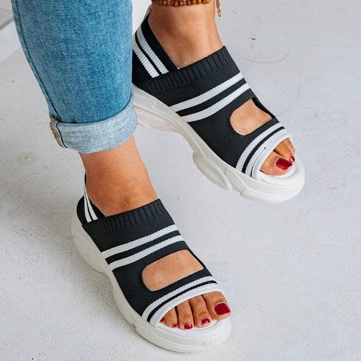 W&W Mode | Plateausandalen aus Canvas