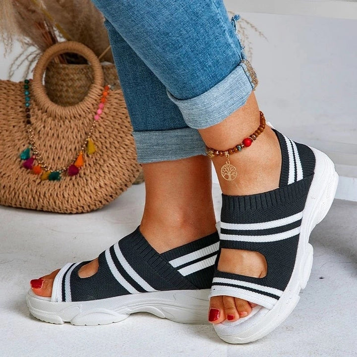 W&W Mode | Plateausandalen aus Canvas