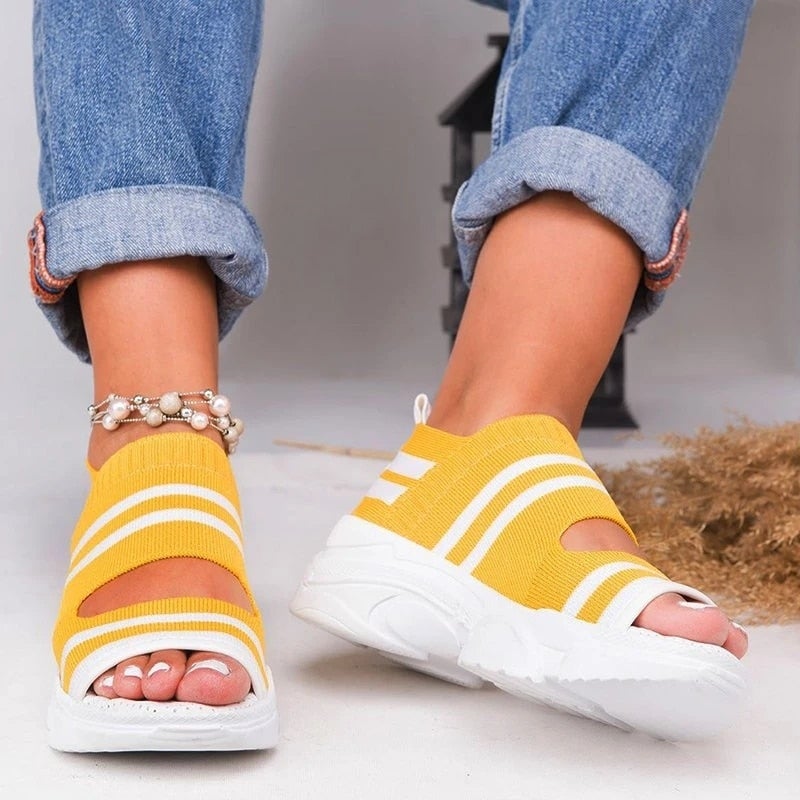W&W Mode | Plateausandalen aus Canvas