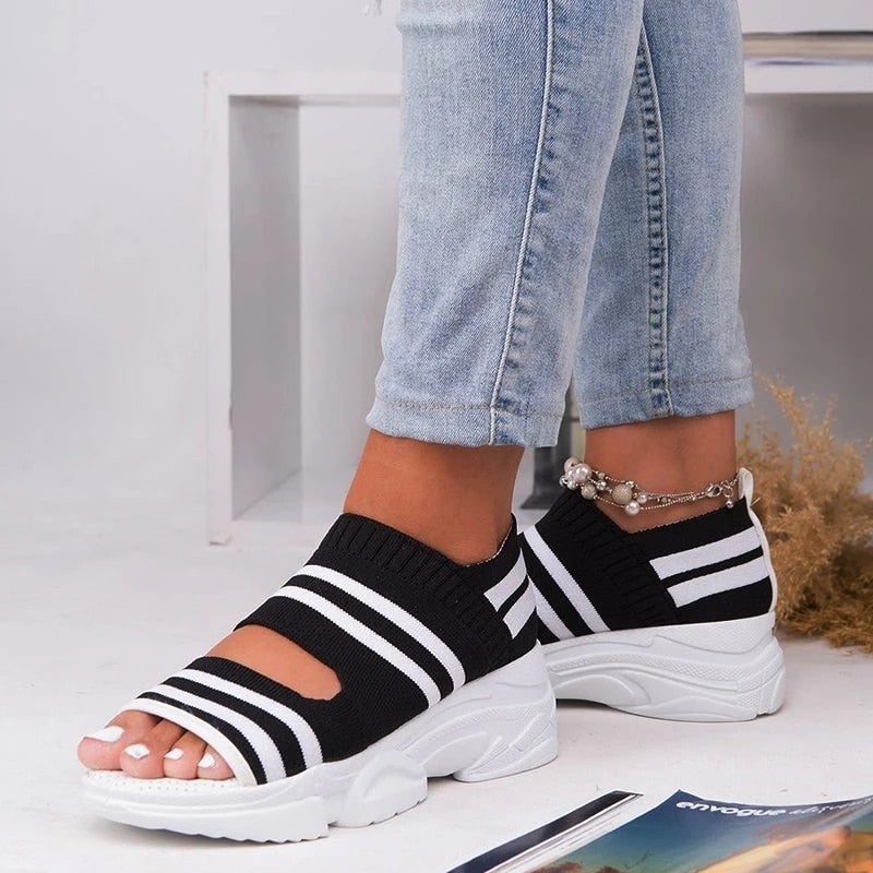W&W Mode | Plateausandalen aus Canvas