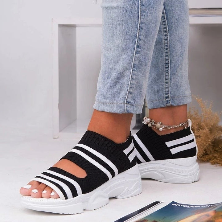 W&W Mode | Plateausandalen aus Canvas