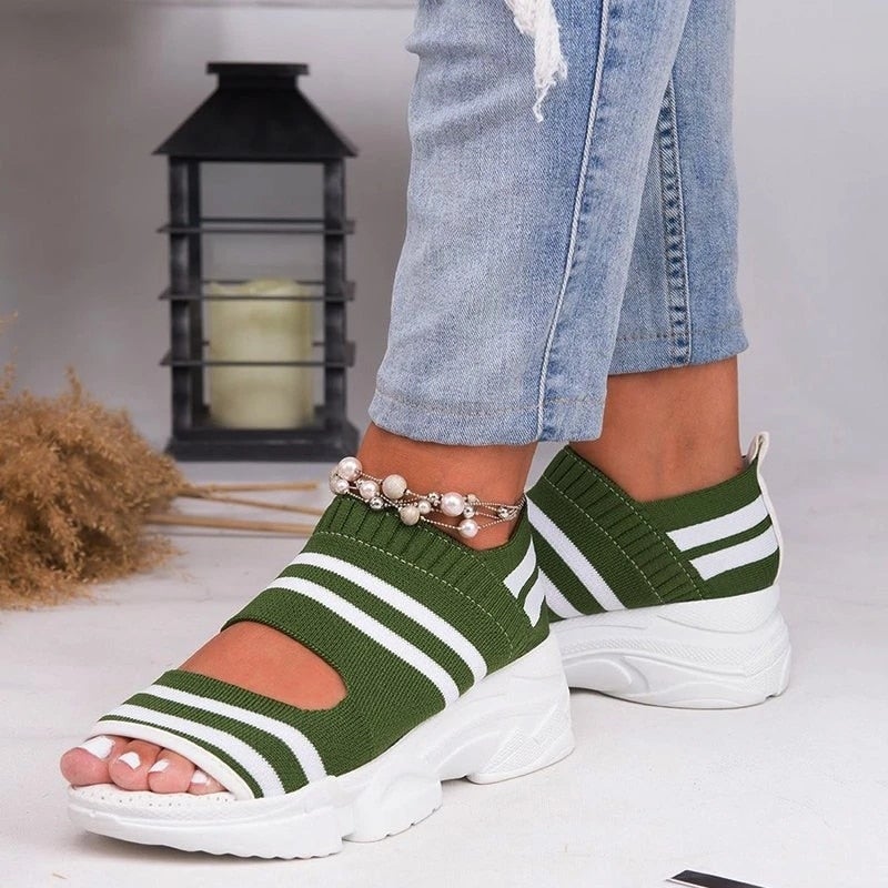 W&W Mode | Plateausandalen aus Canvas