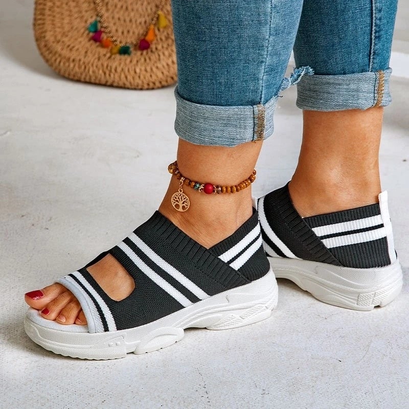W&W Mode | Plateausandalen aus Canvas