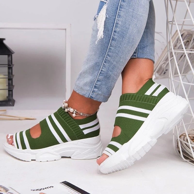 W&W Mode | Plateausandalen aus Canvas