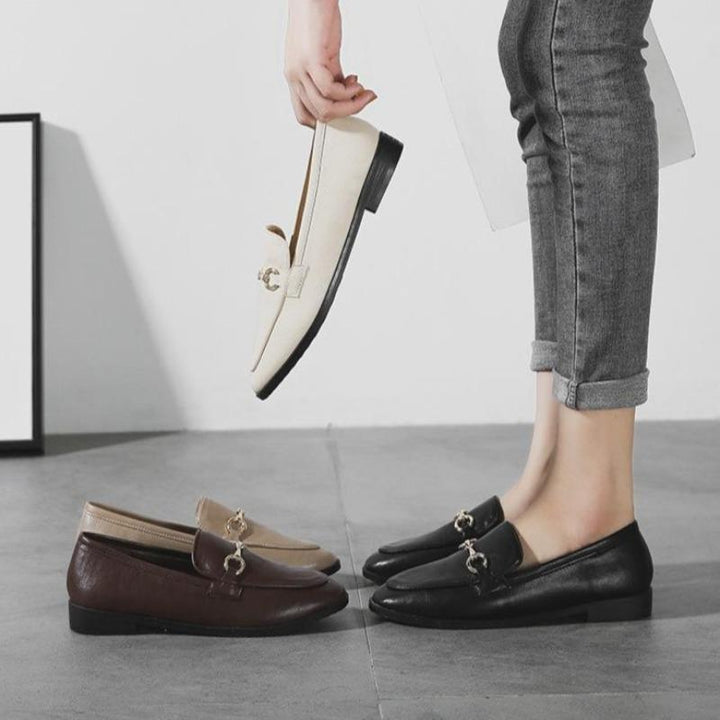 Damen Slipper aus Eco-Leder mit runder Zehenpartie