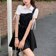 WW | Faltendes 2-In-1 Mini-Kleid mit Gebundenen Ärmeln