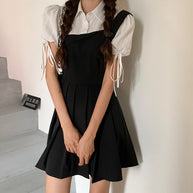 WW | Faltendes 2-In-1 Mini-Kleid mit Gebundenen Ärmeln